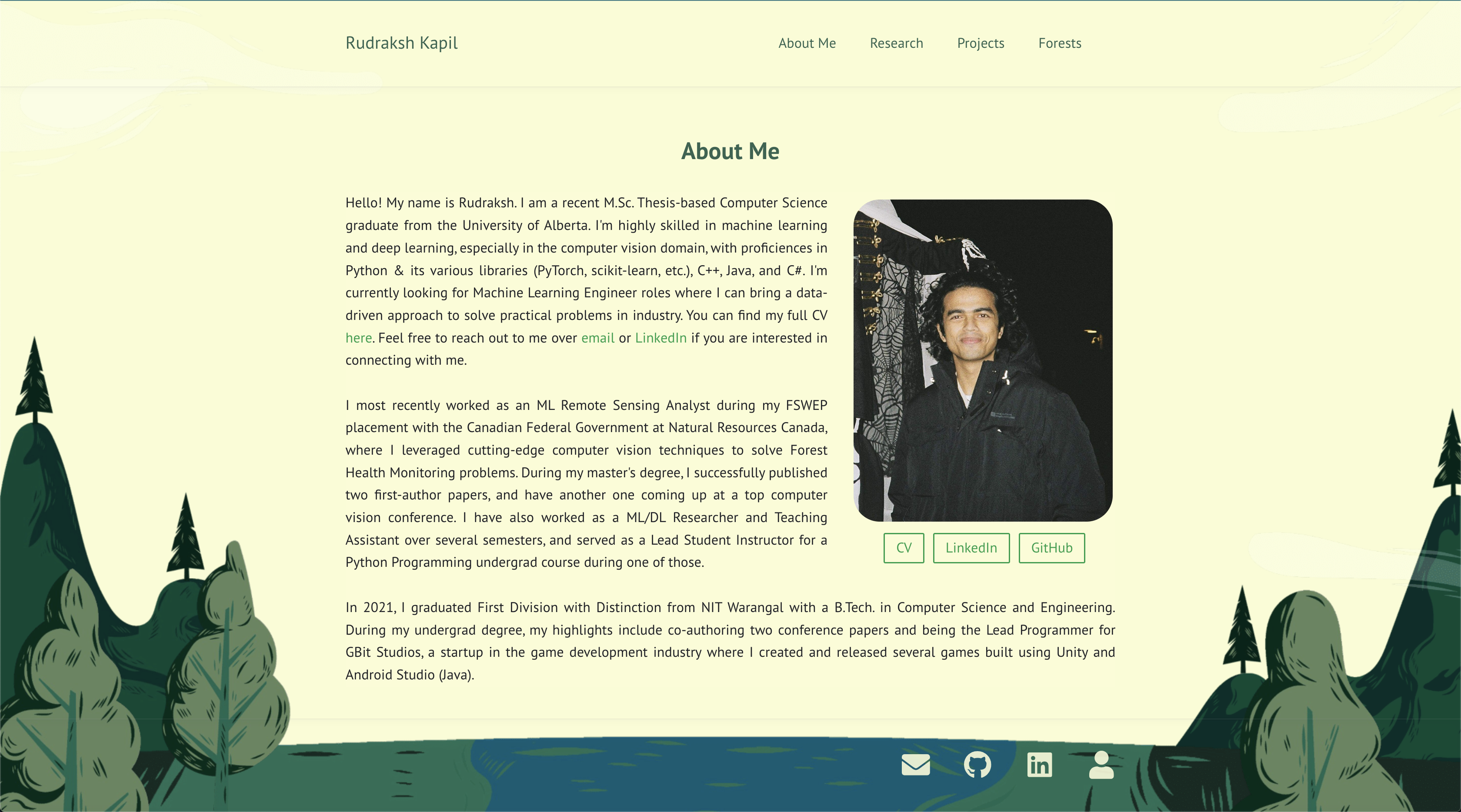 Screenshot of Personal Website